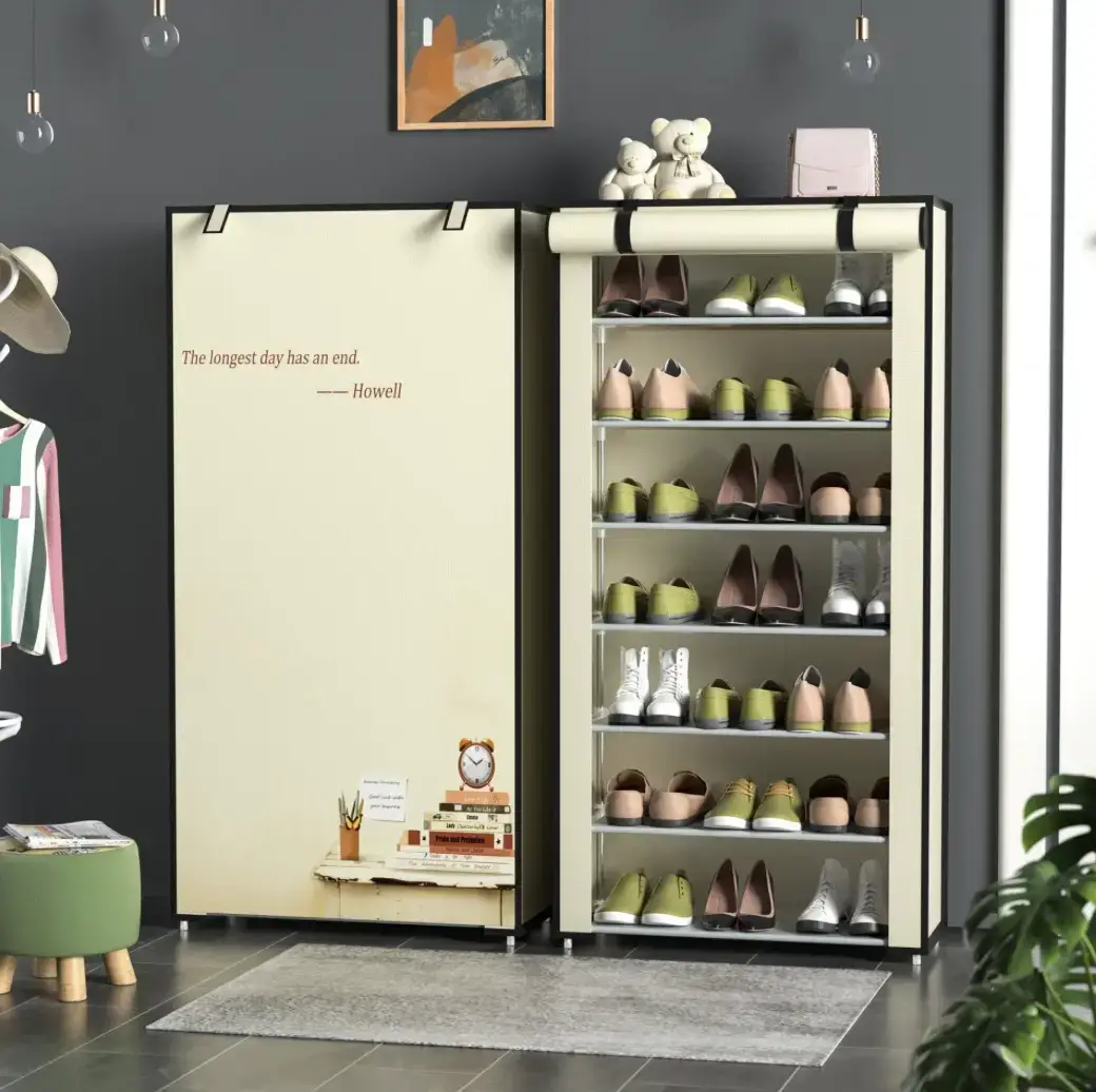 8-Tier Dustproof Shoe Rack & Storage Closet